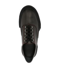 schwarze Leder niedrige Sneakers von Oamc