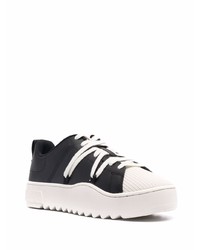 schwarze Leder niedrige Sneakers von Diesel