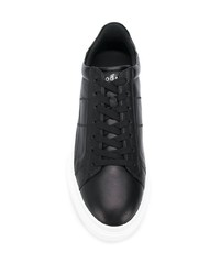 schwarze Leder niedrige Sneakers von Hogan