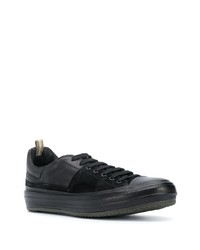 schwarze Leder niedrige Sneakers von Officine Creative