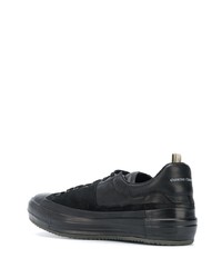 schwarze Leder niedrige Sneakers von Officine Creative