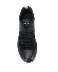 schwarze Leder niedrige Sneakers von Officine Creative