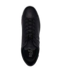 schwarze Leder niedrige Sneakers von Hogan