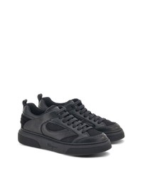 schwarze Leder niedrige Sneakers von Ferragamo