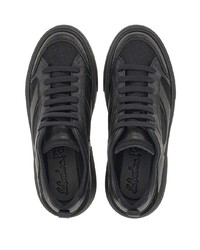 schwarze Leder niedrige Sneakers von Ferragamo