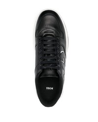 schwarze Leder niedrige Sneakers von BOSS