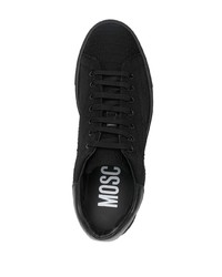 schwarze Leder niedrige Sneakers von Moschino