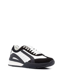 schwarze Leder niedrige Sneakers von DSQUARED2