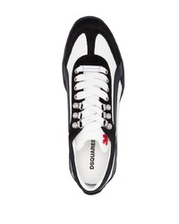 schwarze Leder niedrige Sneakers von DSQUARED2