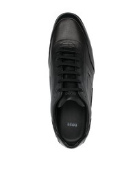 schwarze Leder niedrige Sneakers von BOSS