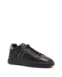 schwarze Leder niedrige Sneakers von Hogan