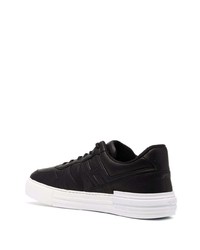 schwarze Leder niedrige Sneakers von Hogan