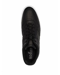 schwarze Leder niedrige Sneakers von Hogan