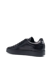 schwarze Leder niedrige Sneakers von Roberto Cavalli