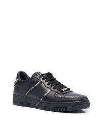 schwarze Leder niedrige Sneakers von Roberto Cavalli