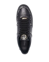 schwarze Leder niedrige Sneakers von Roberto Cavalli