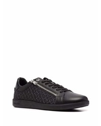 schwarze Leder niedrige Sneakers von Calvin Klein