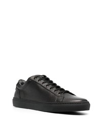 schwarze Leder niedrige Sneakers von Corneliani