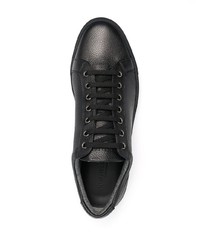 schwarze Leder niedrige Sneakers von Corneliani