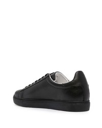 schwarze Leder niedrige Sneakers von Armani Exchange