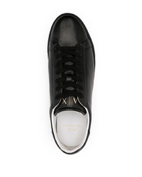 schwarze Leder niedrige Sneakers von Armani Exchange