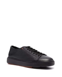 schwarze Leder niedrige Sneakers von Santoni