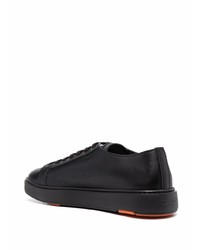 schwarze Leder niedrige Sneakers von Santoni