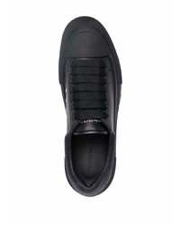 schwarze Leder niedrige Sneakers von Alexander McQueen