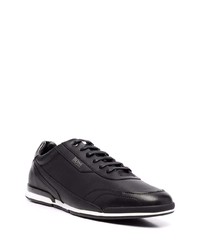 schwarze Leder niedrige Sneakers von BOSS