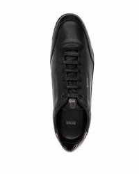 schwarze Leder niedrige Sneakers von BOSS