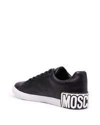 schwarze Leder niedrige Sneakers von Moschino