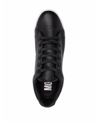 schwarze Leder niedrige Sneakers von Moschino