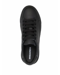 schwarze Leder niedrige Sneakers von DSQUARED2