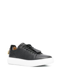 schwarze Leder niedrige Sneakers von Buscemi