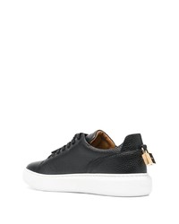 schwarze Leder niedrige Sneakers von Buscemi