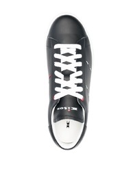 schwarze Leder niedrige Sneakers von Kiton