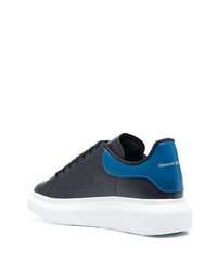 schwarze Leder niedrige Sneakers von Alexander McQueen