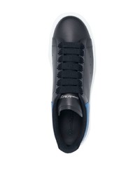 schwarze Leder niedrige Sneakers von Alexander McQueen