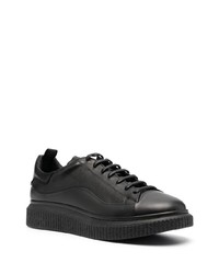 schwarze Leder niedrige Sneakers von Officine Creative