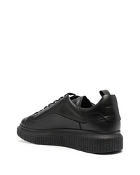 schwarze Leder niedrige Sneakers von Officine Creative