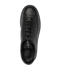 schwarze Leder niedrige Sneakers von Officine Creative