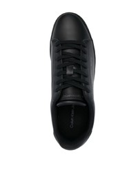 schwarze Leder niedrige Sneakers von Calvin Klein Jeans