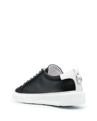 schwarze Leder niedrige Sneakers von Les Hommes