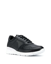 schwarze Leder niedrige Sneakers von Billionaire