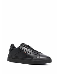 schwarze Leder niedrige Sneakers von Santoni