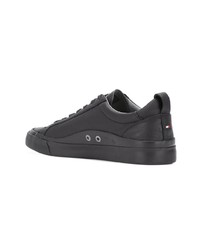 schwarze Leder niedrige Sneakers von Tommy Hilfiger