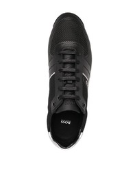 schwarze Leder niedrige Sneakers von BOSS