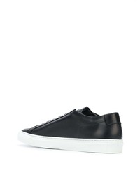 schwarze Leder niedrige Sneakers von Common Projects