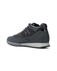 schwarze Leder niedrige Sneakers von Hogan