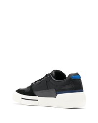 schwarze Leder niedrige Sneakers von Diesel